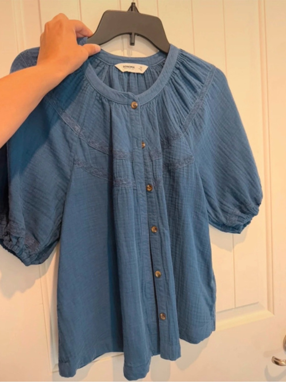 Sonoma Indigo Button-Up Blouse